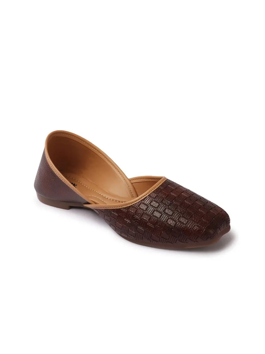 Anouk Women Textured Mojaris Flats