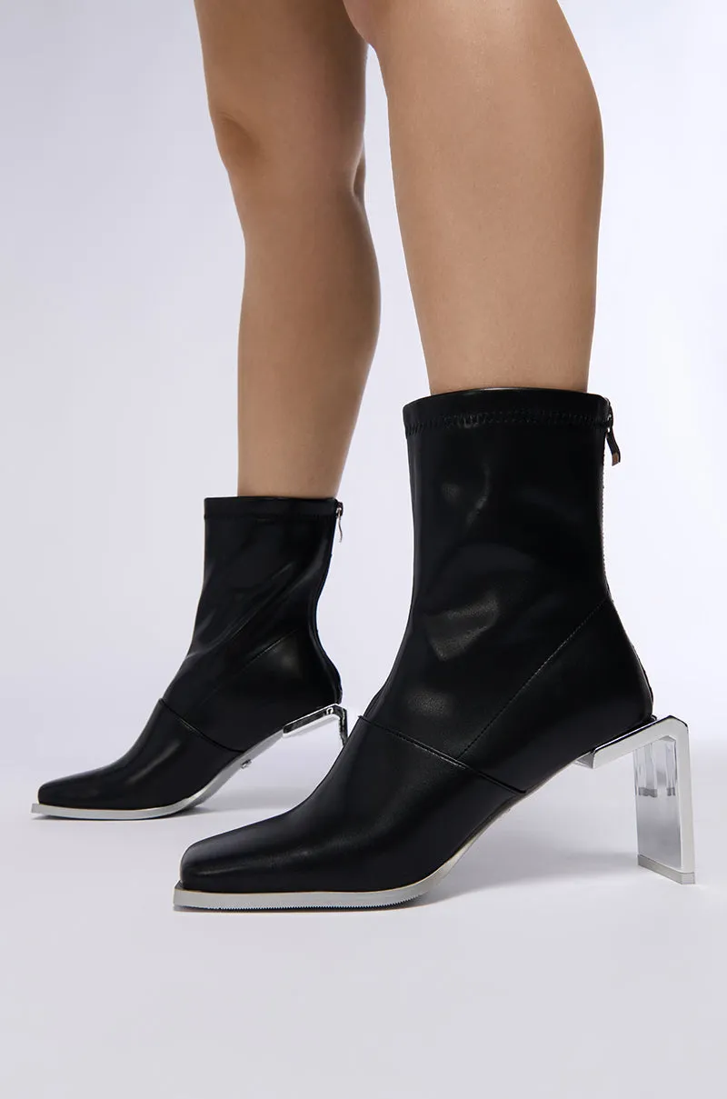 AZALEA WANG ANANT BLACK METAL OUTSOLE BOOTIE