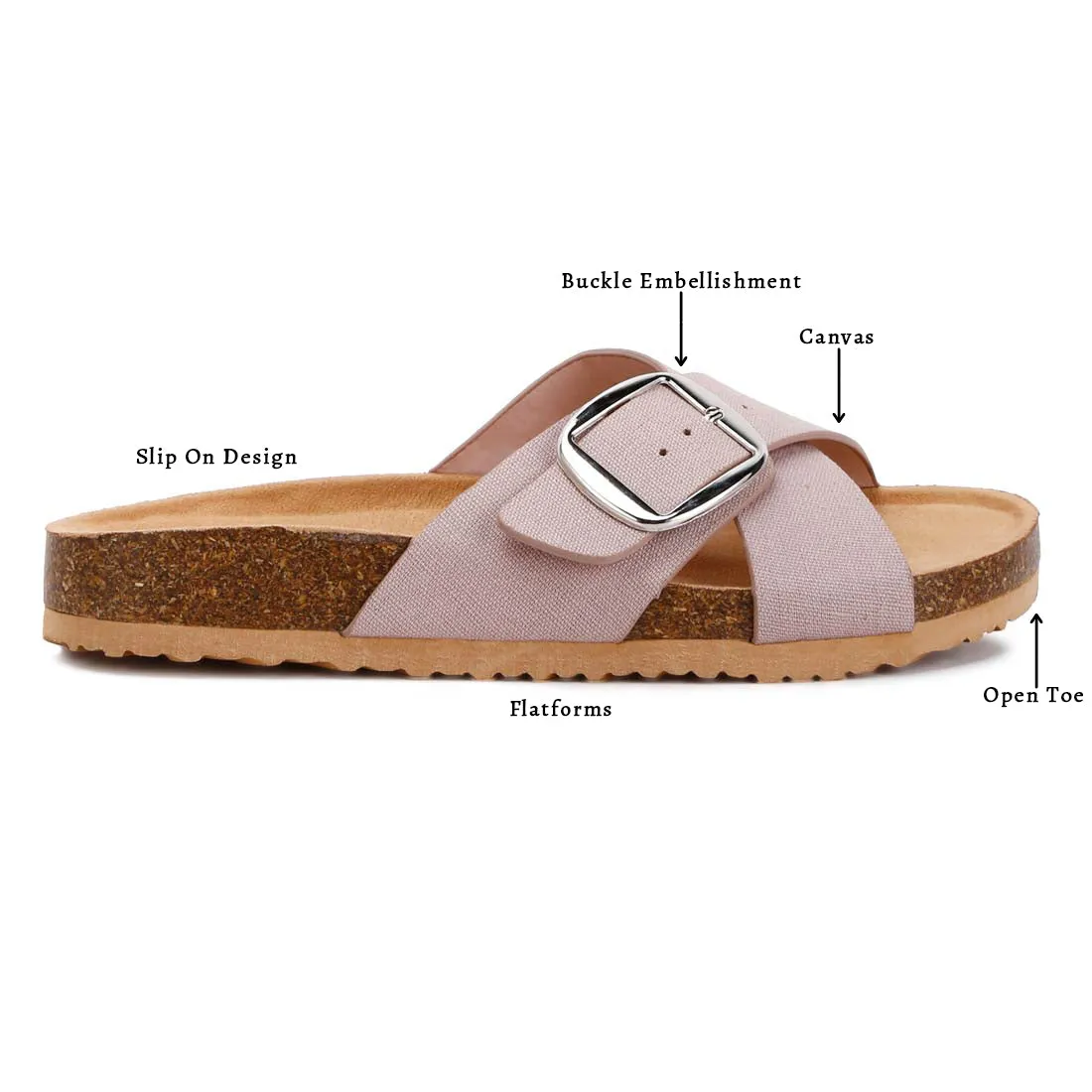 Buckle Slip On Sandals