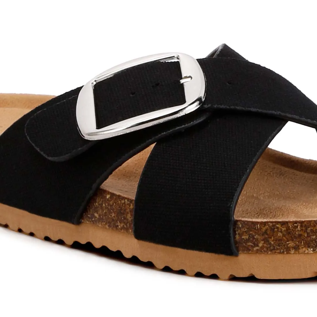 Buckle Slip On Sandals