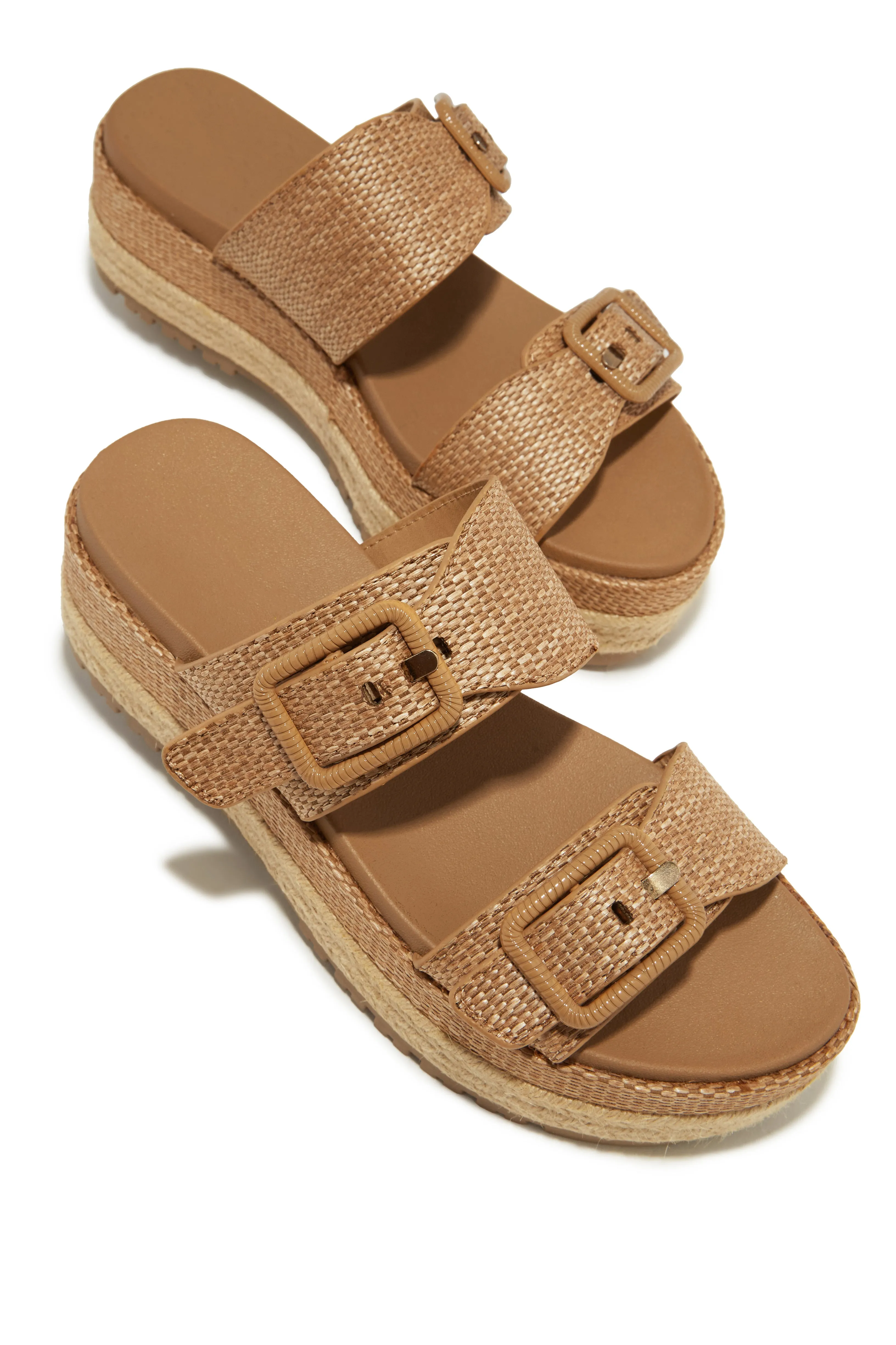 Cabo Nights Platform Slip On Sandals - Tan