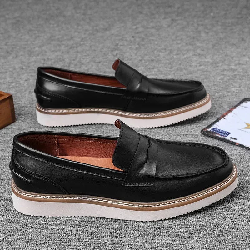 Casual Fashion Solid Leather Men's Loafers