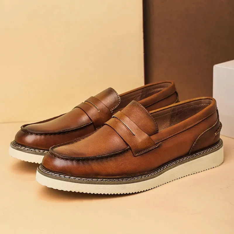 Casual Fashion Solid Leather Men's Loafers