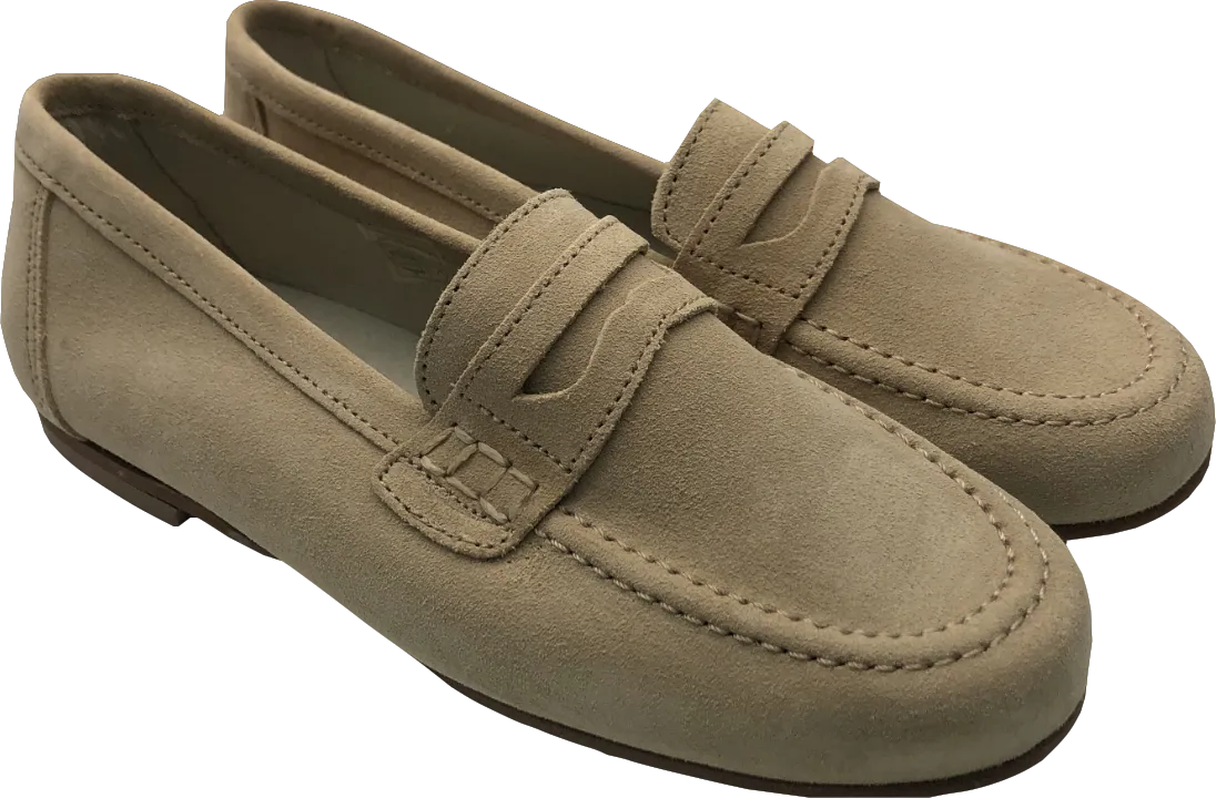 Childrens Classics Beige Suede Loafers UK 2 EU 35 👠