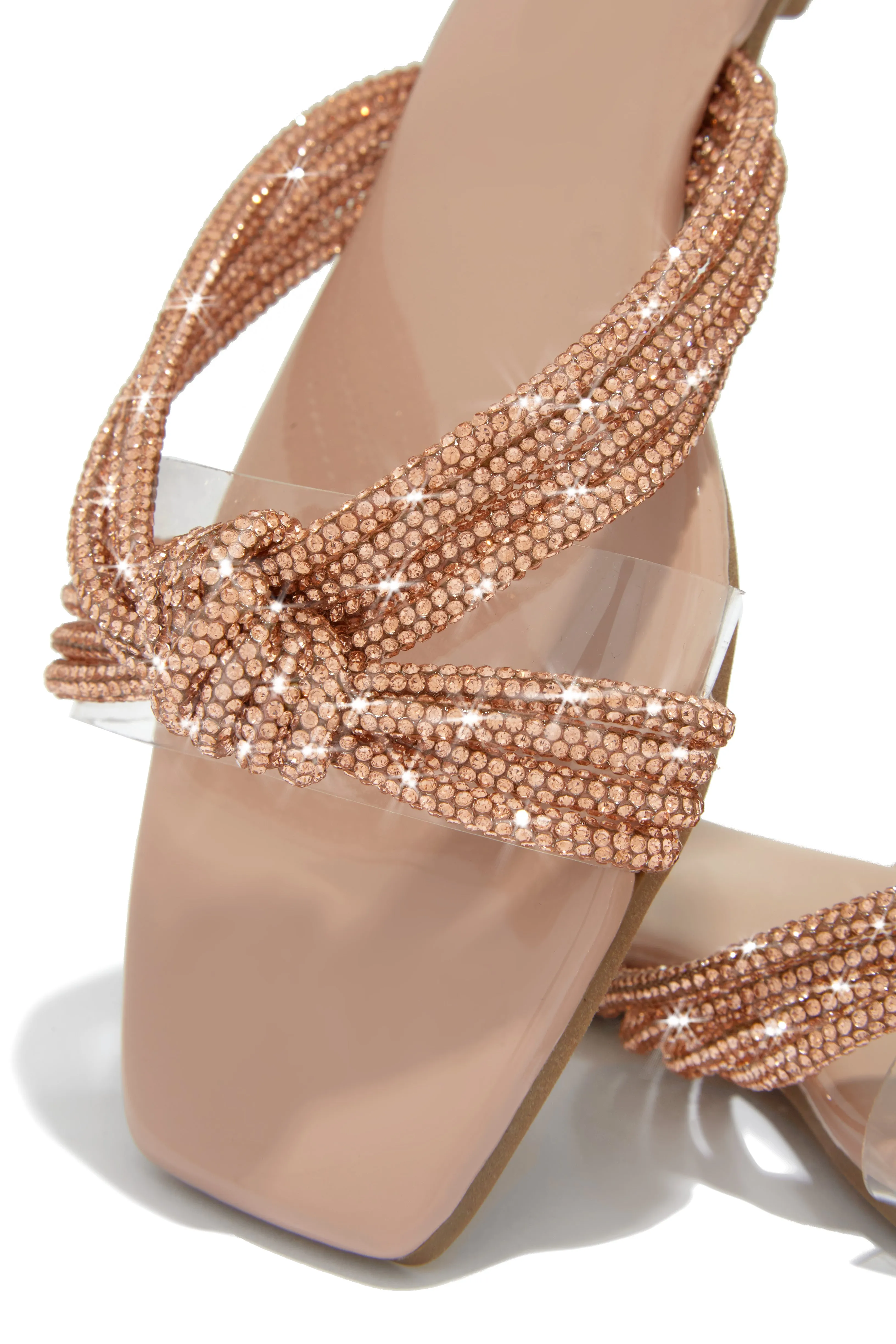 Cozumel Embellished Slip On Sandals - Nude