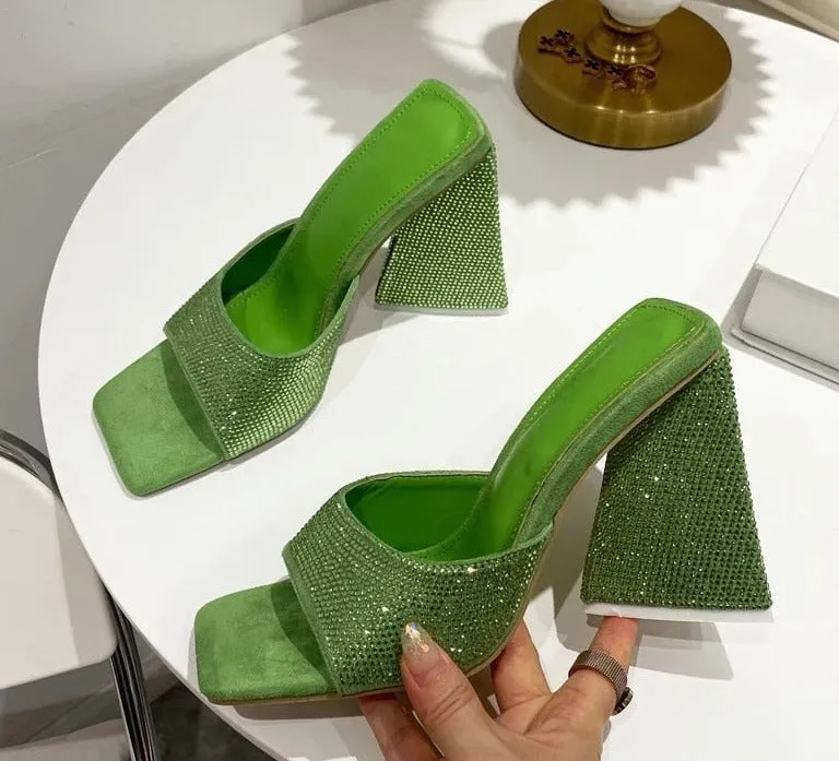 Crystal Triangle Heels