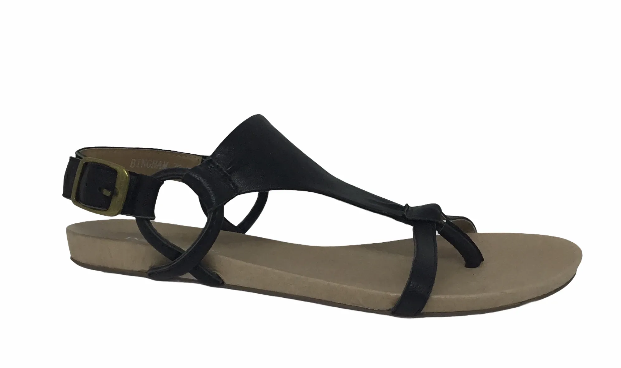 Django & Juliette Bingham Black Leather Sandal