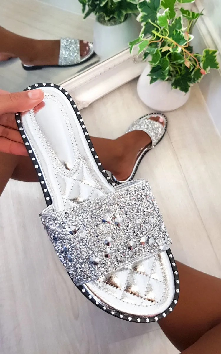 Embellished Slip On Sandals