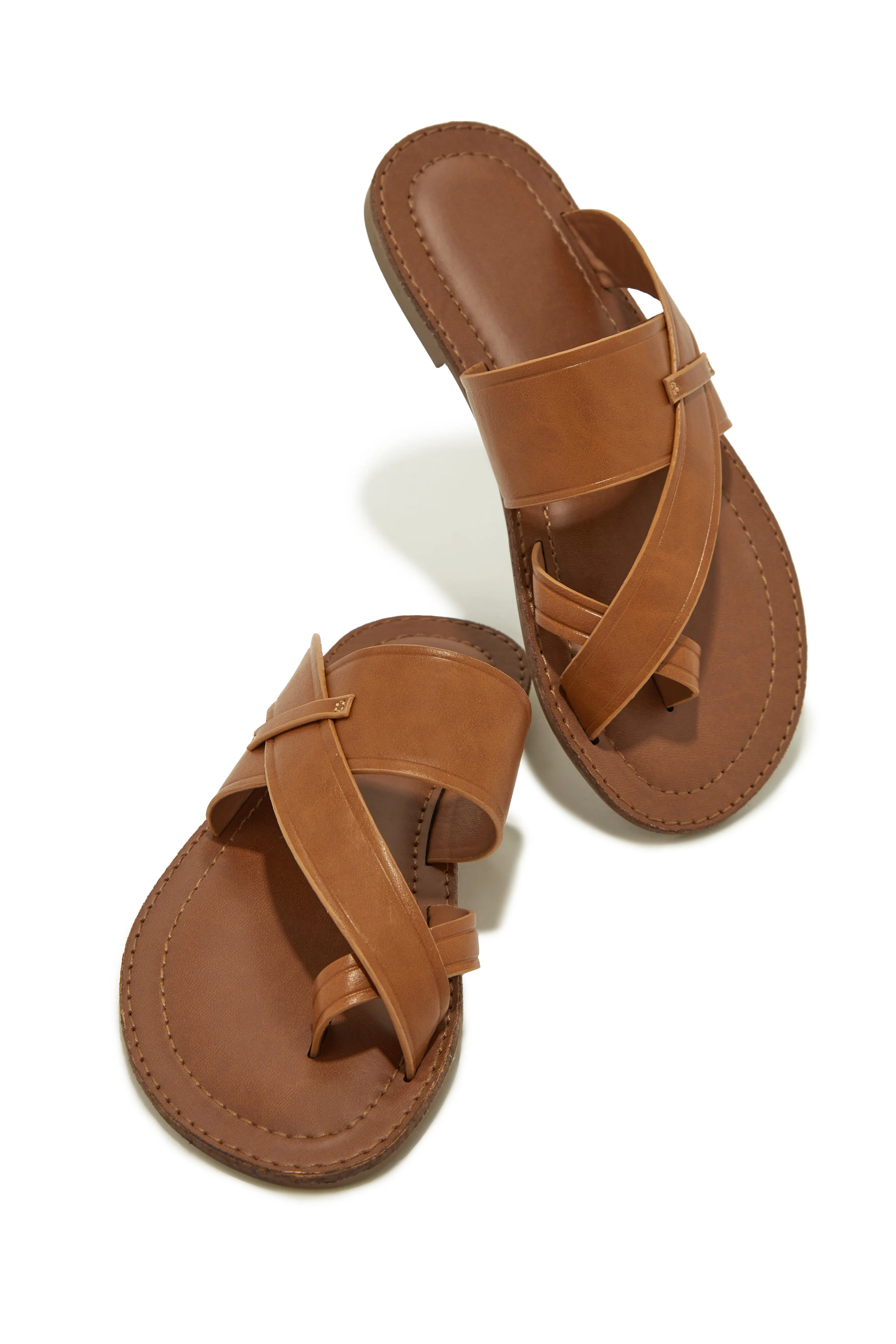 Endless Summer Flat Slip On Sandals - Brown