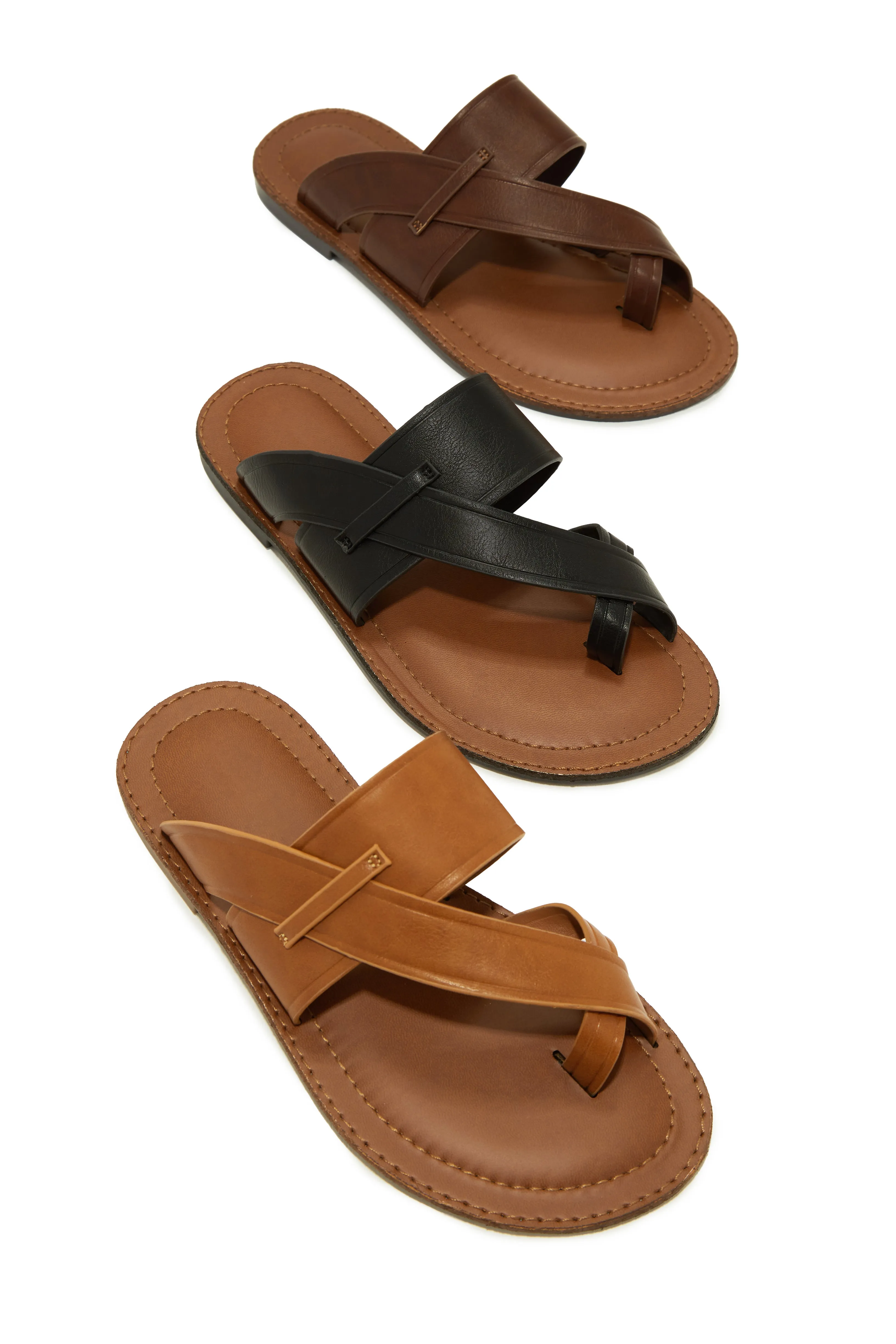 Endless Summer Flat Slip On Sandals - Brown