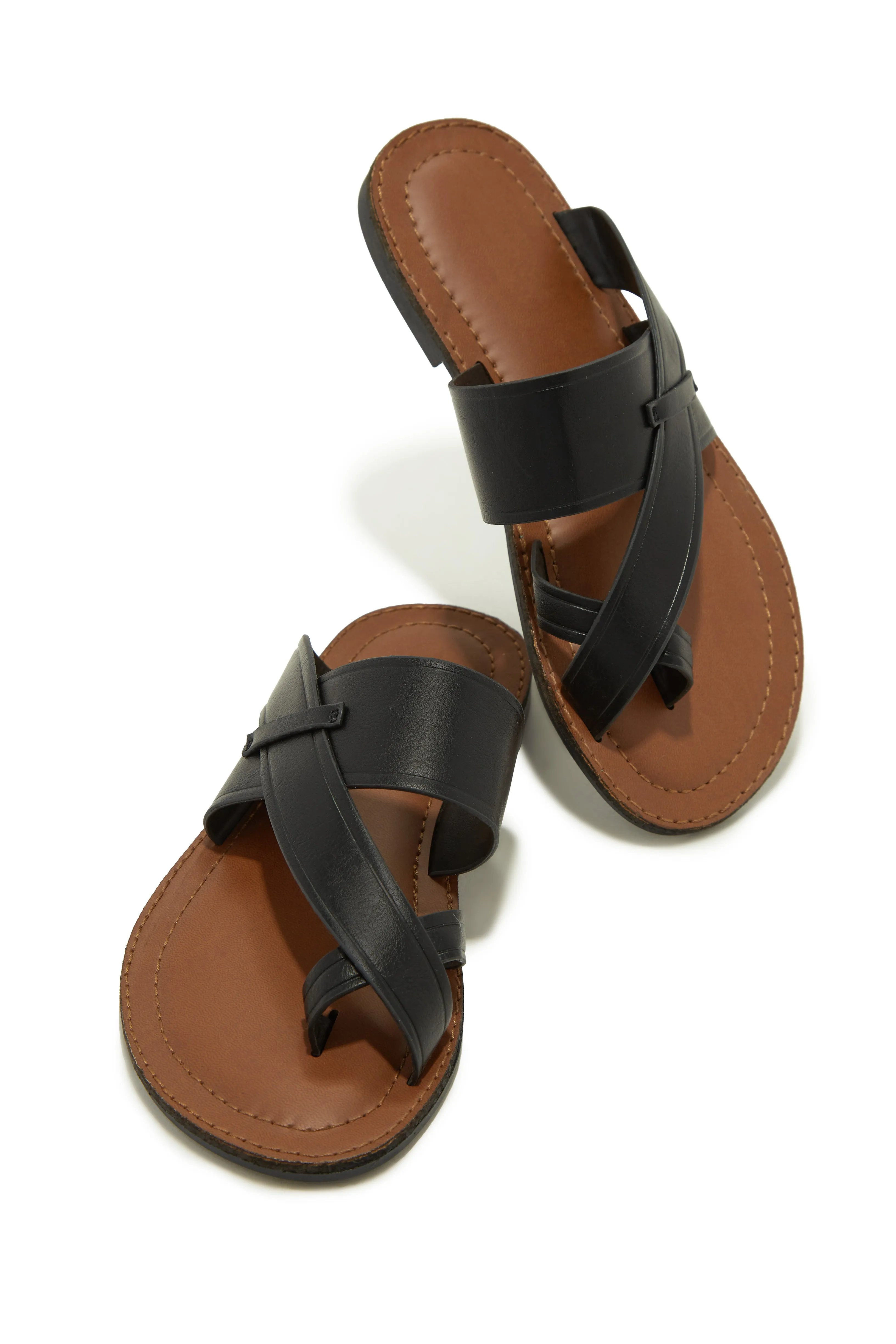 Endless Summer Flat Slip On Sandals - Brown