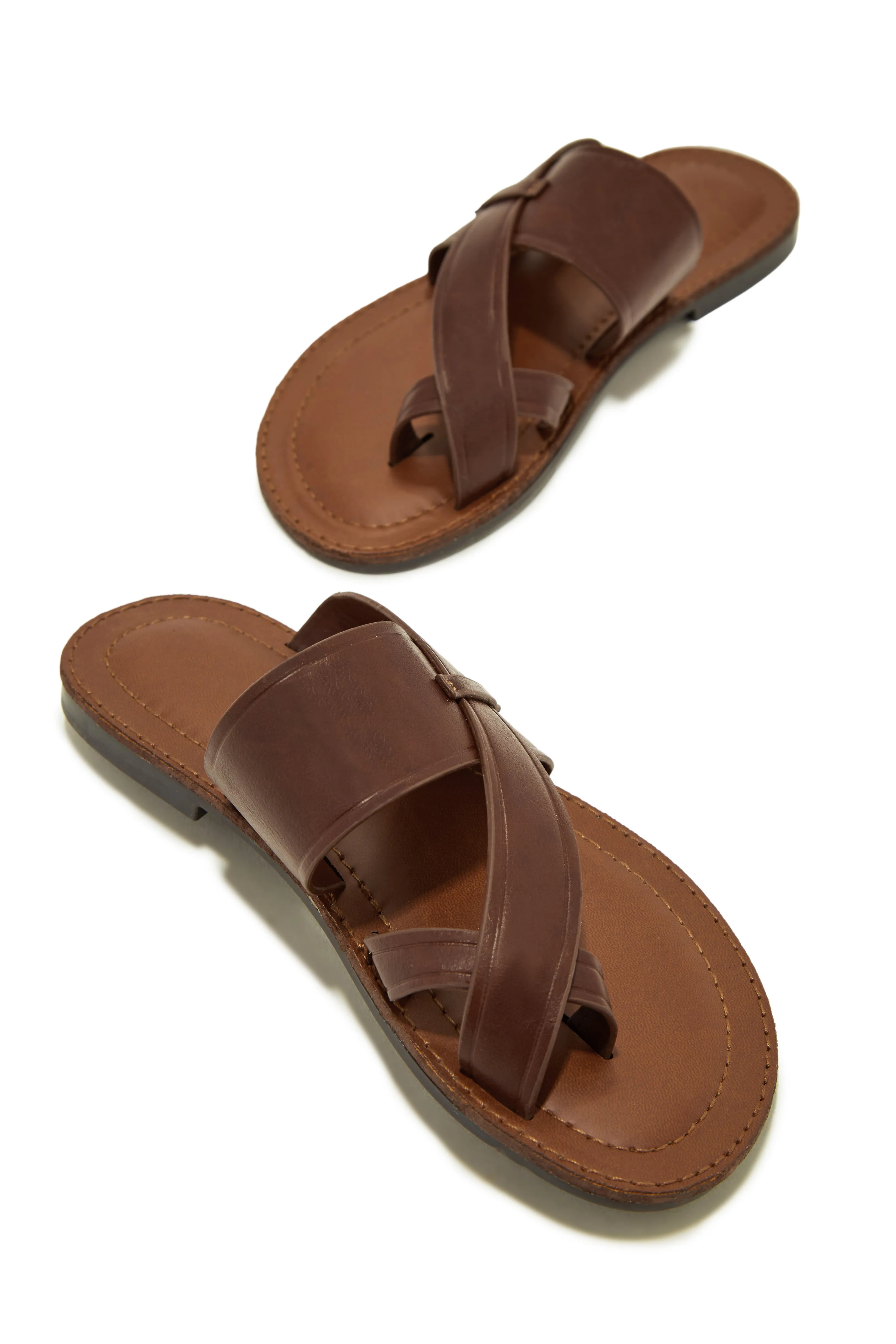 Endless Summer Flat Slip On Sandals - Brown