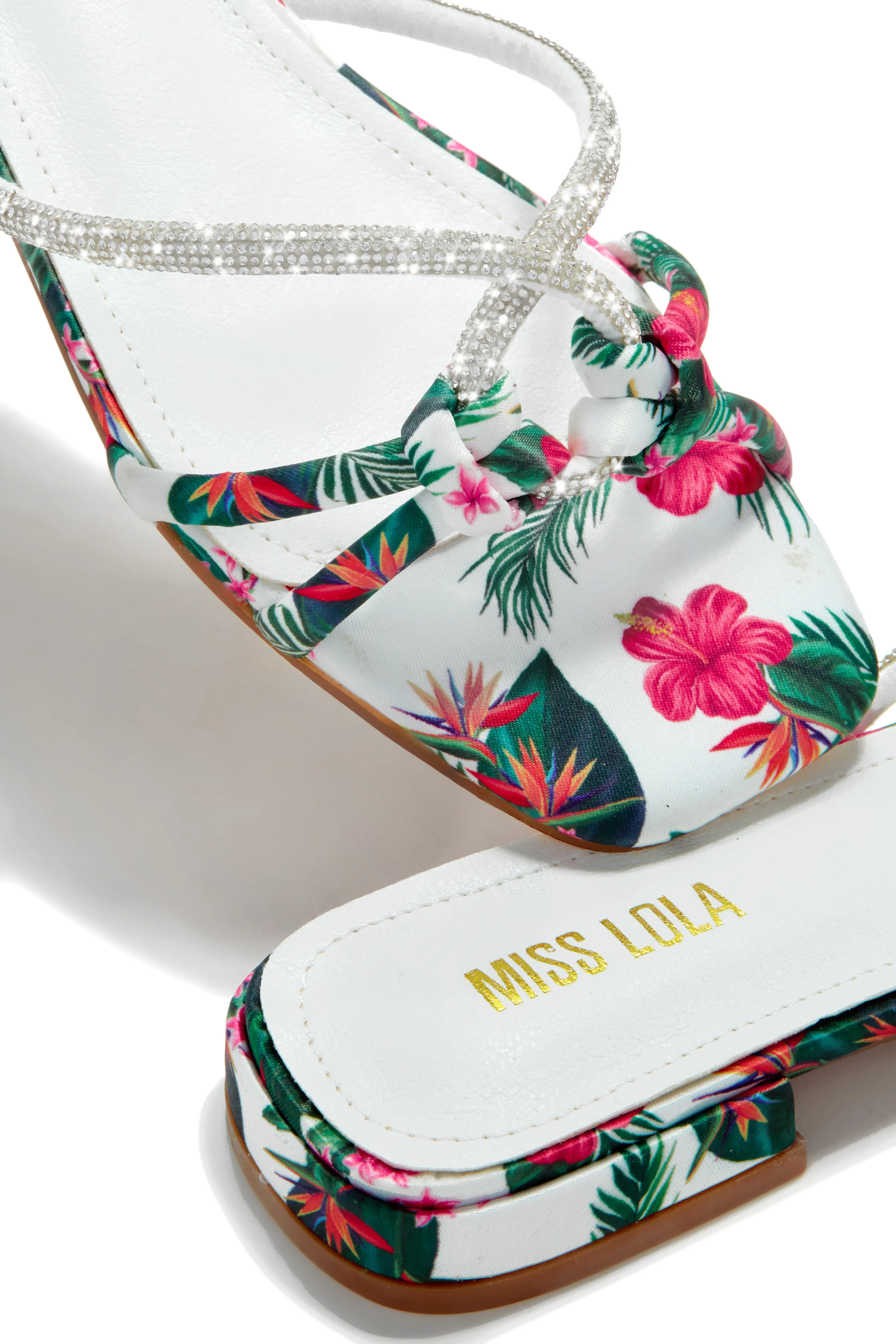 Fantasy Island Embellished Slip On Sandals - Floral