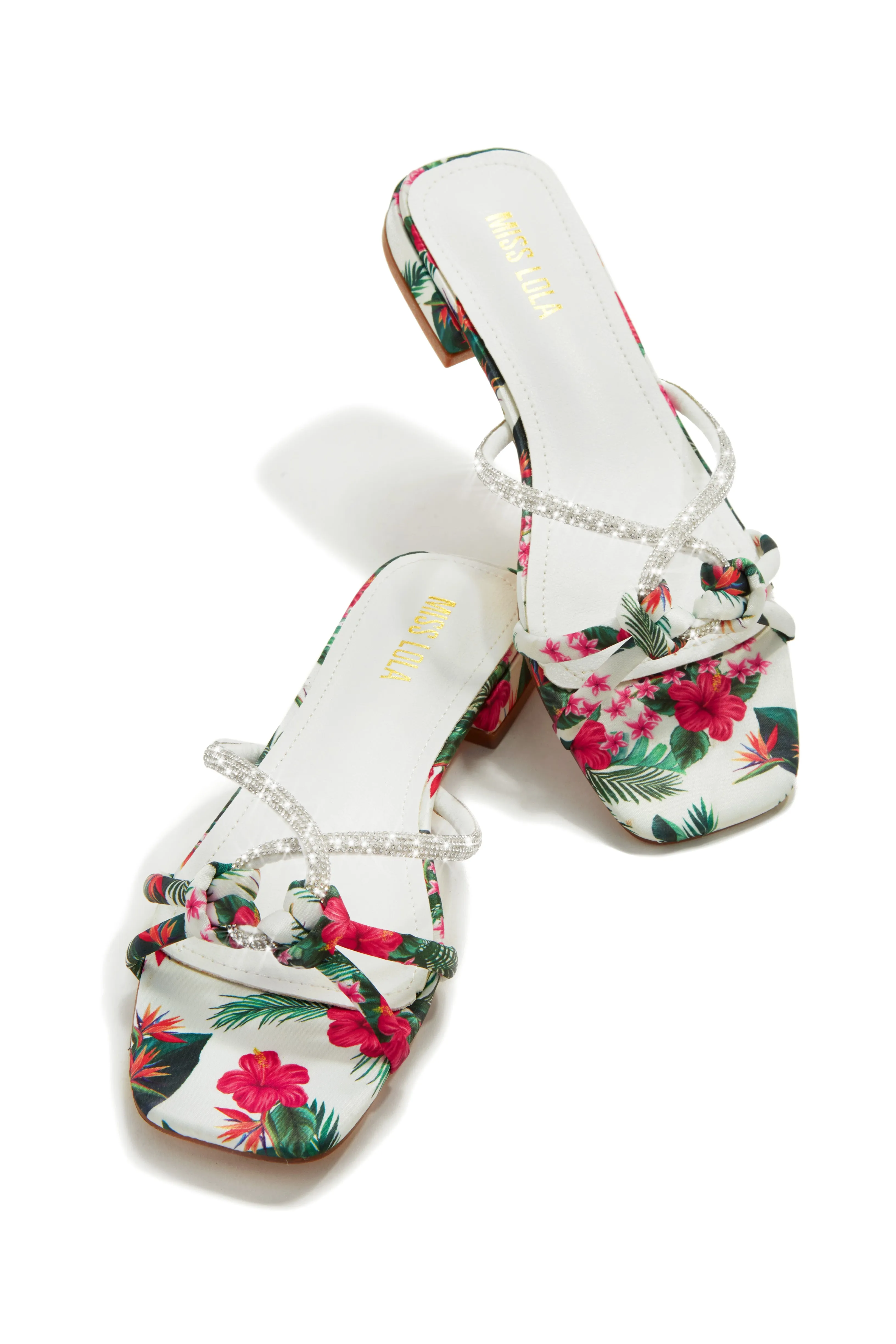 Fantasy Island Embellished Slip On Sandals - Floral