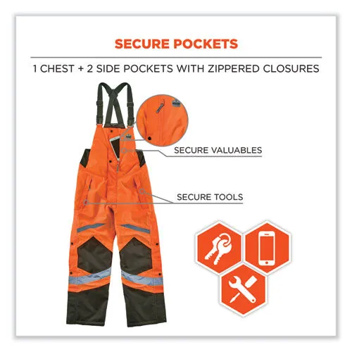 Glowear 8928 Class E Hi-vis Insulated Bibs, Large, Orange, Ships In 1-3 Business Days