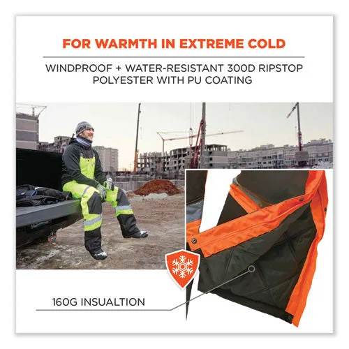 Glowear 8928 Class E Hi-vis Insulated Bibs, Large, Orange, Ships In 1-3 Business Days