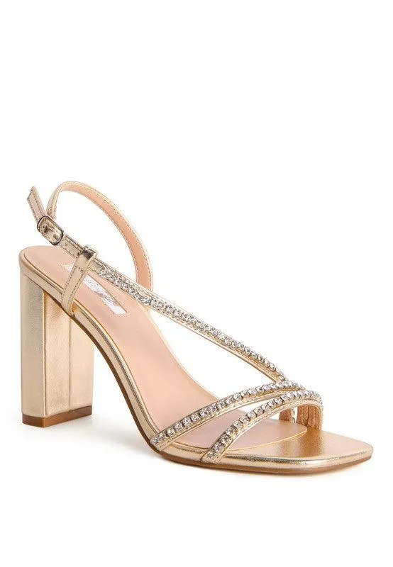 Horizon Raisins Pie Embellished Block Heel Sandals