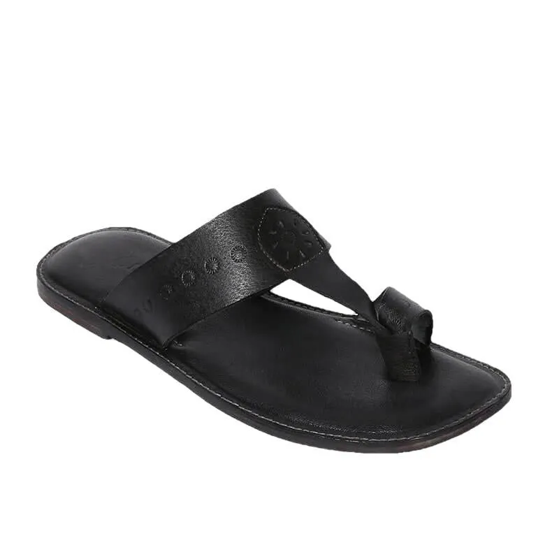 Kohlapuri Mens Leather Flip Flop Slippers