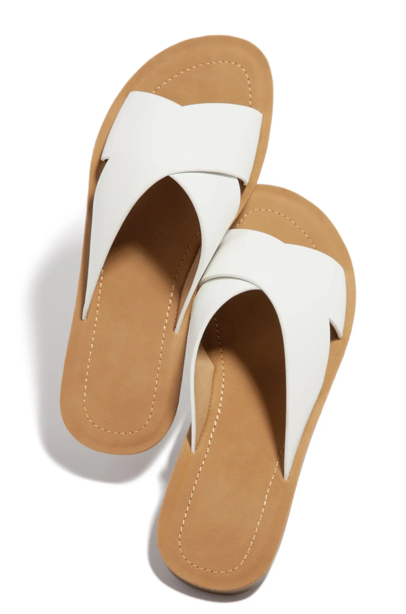 La Palma Slip On Flat Sandals - White