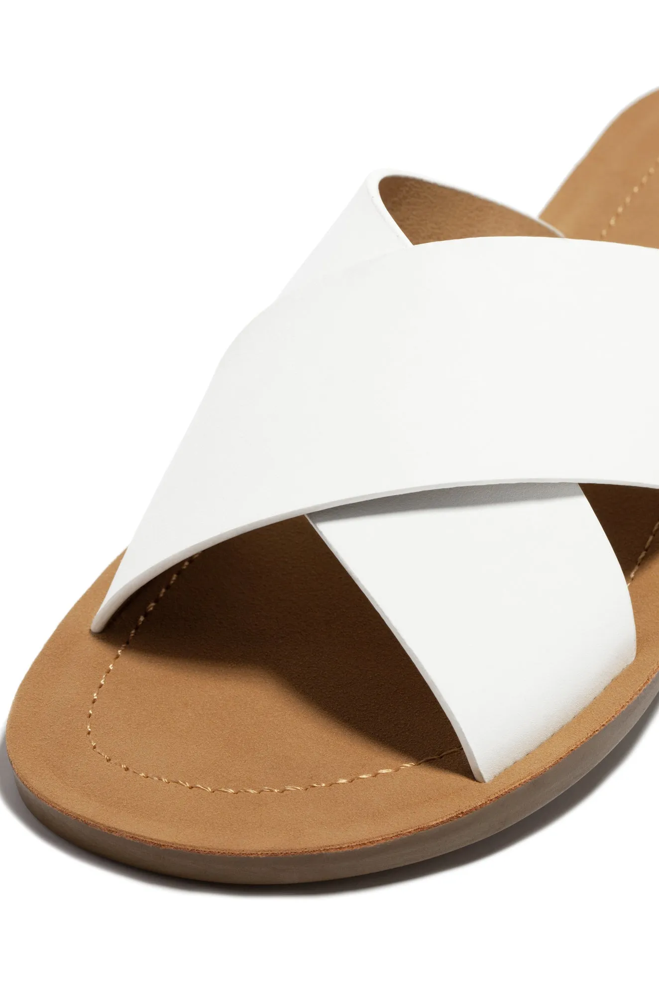 La Palma Slip On Flat Sandals - White