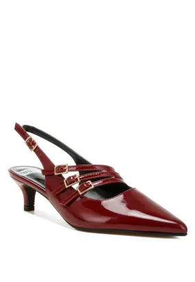 Patent Leather Slingback Kitten Heels