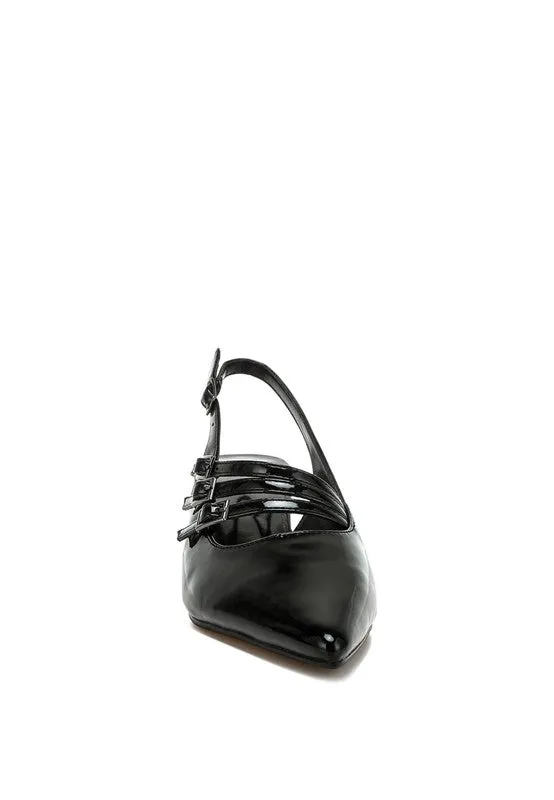 Patent Leather Slingback Kitten Heels