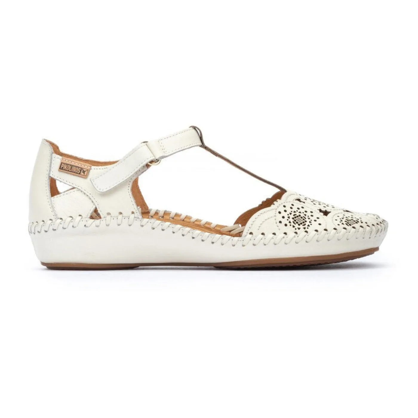 Pikolinos P. Vallarta 655-0734 Women's Punched Leather Shoes in Nata