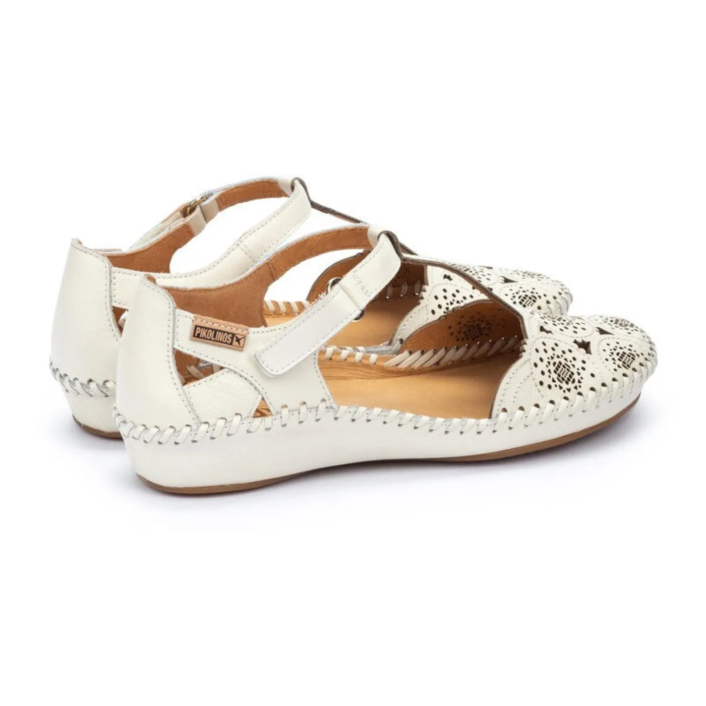 Pikolinos P. Vallarta 655-0734 Women's Punched Leather Shoes in Nata