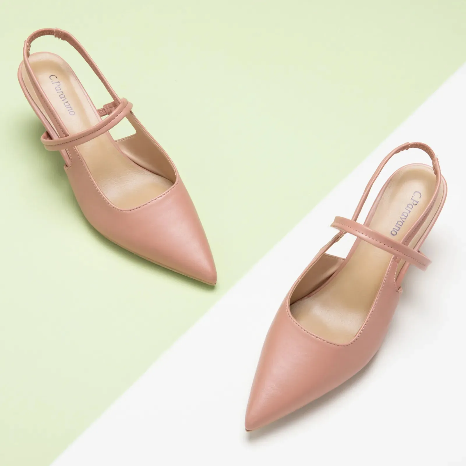 Pointed Toe Kitten heel Slingbacks (Helen)