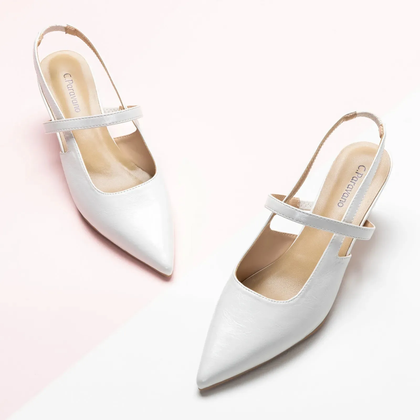 Pointed Toe Kitten heel Slingbacks (Helen)