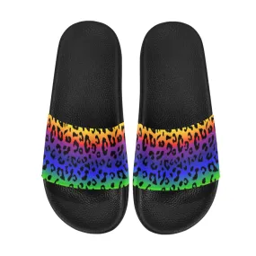 Rainbow Leopard Men's Slide Sandals