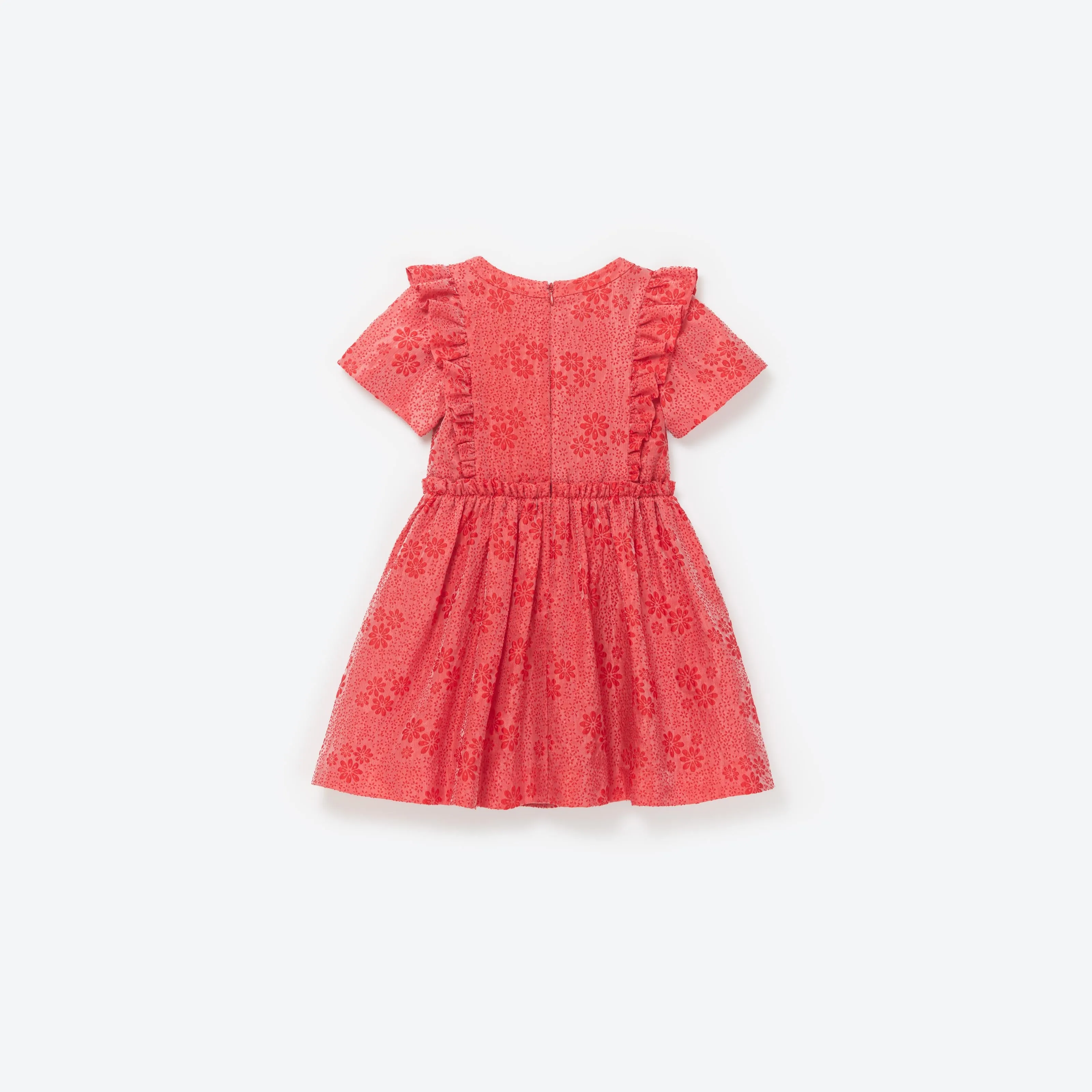 Red Textured Cotton Dress