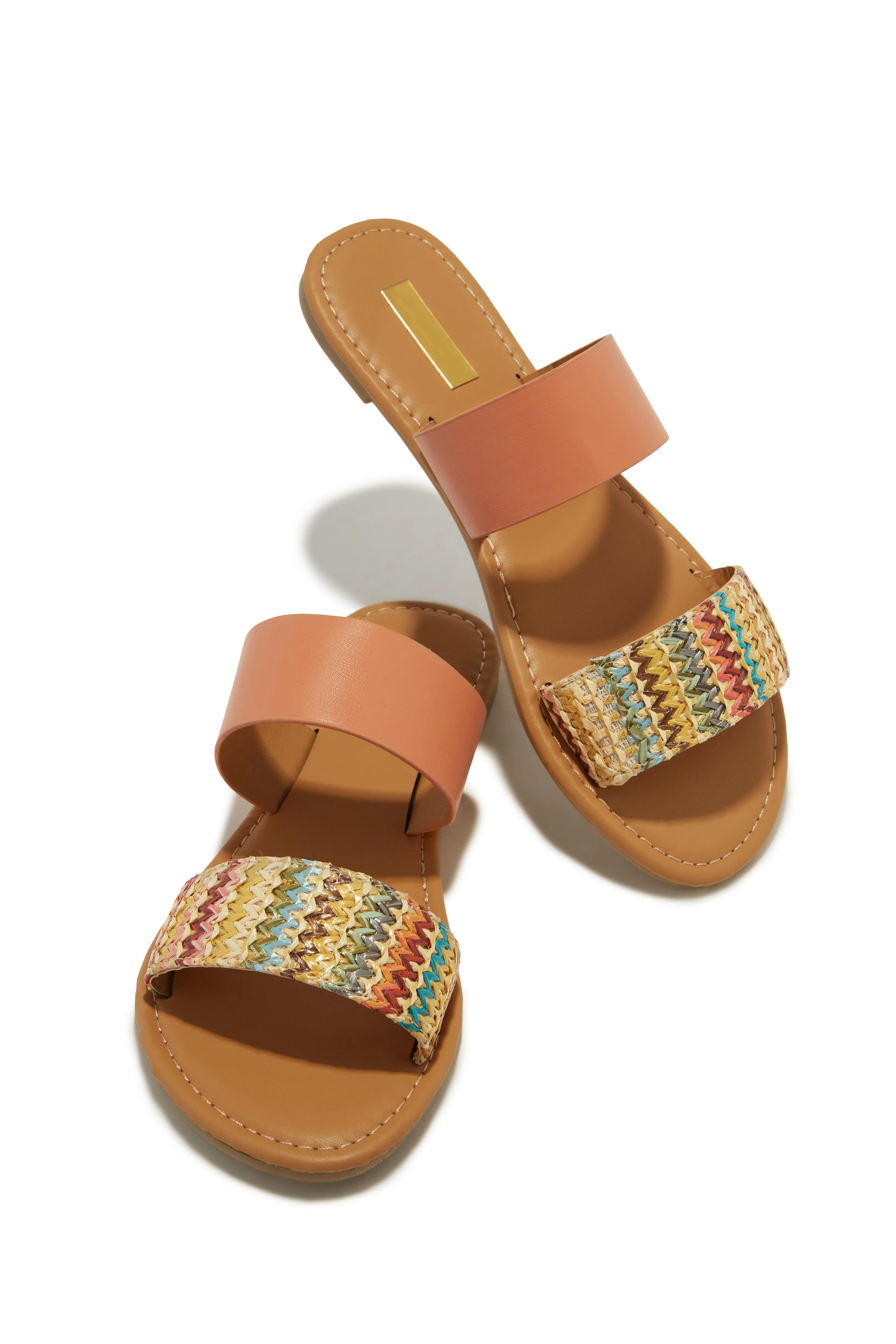 Spring Breaker Flat Slip On Sandals - Nude Multi