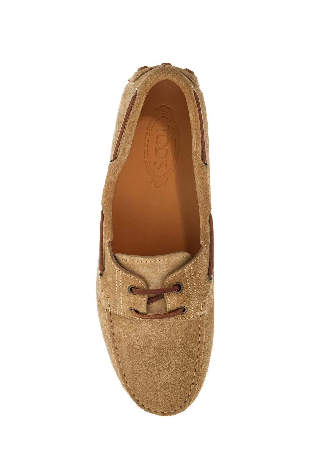 SUEDE BISCUIT LEATHER LOAFERS WITH RUBBER SOLE