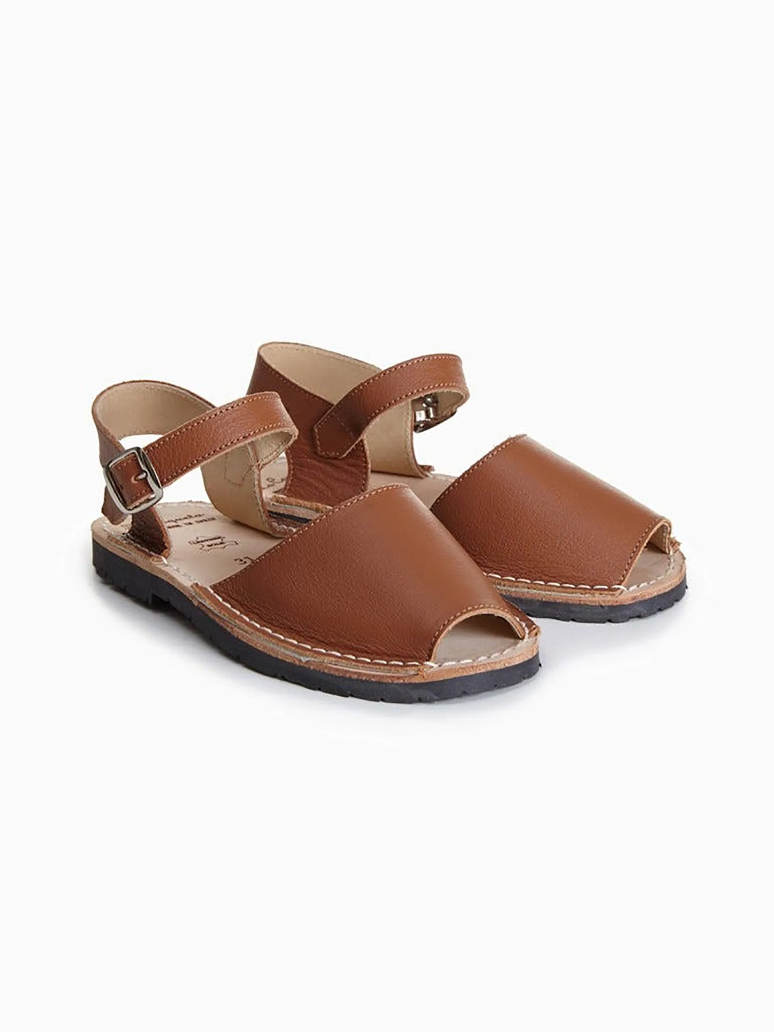 Tan Leather Avarca Leather Kids Sandals